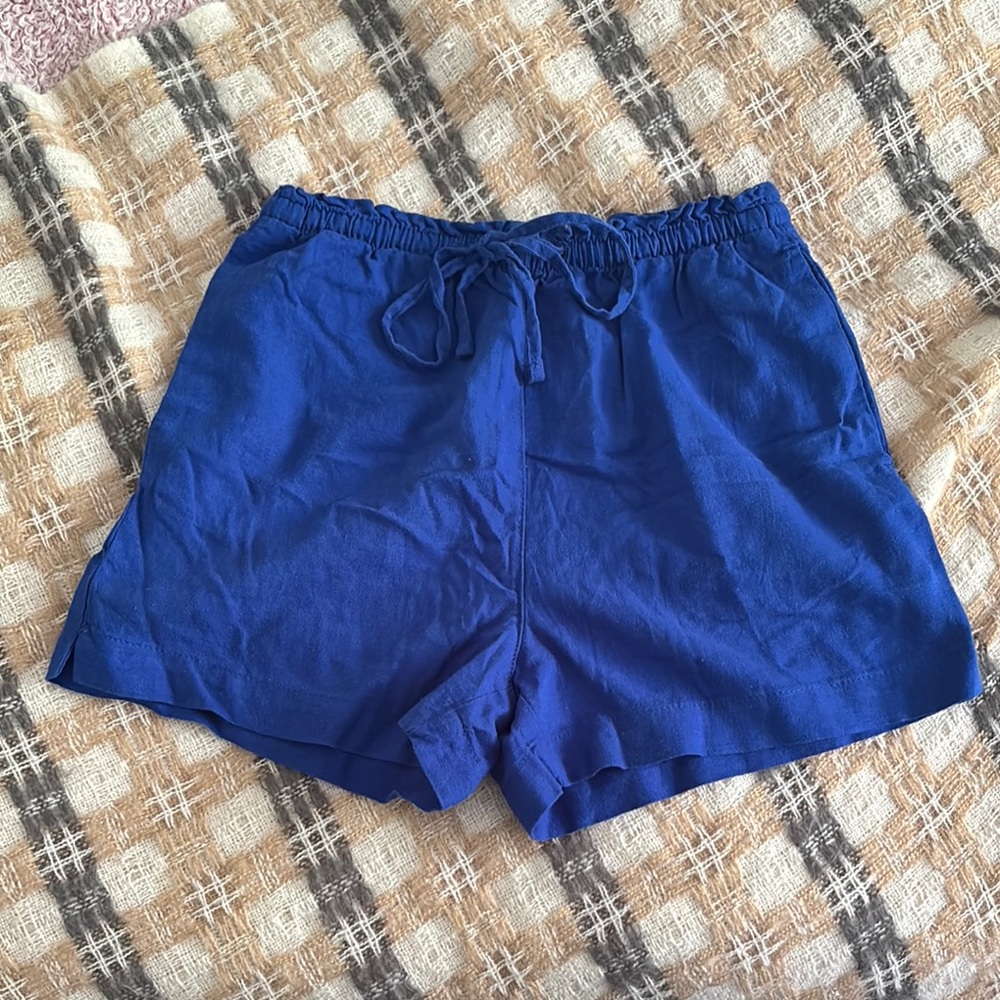 H&M Blue Linen Blend Shorts